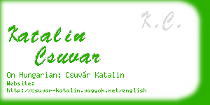 katalin csuvar business card