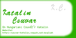 katalin csuvar business card